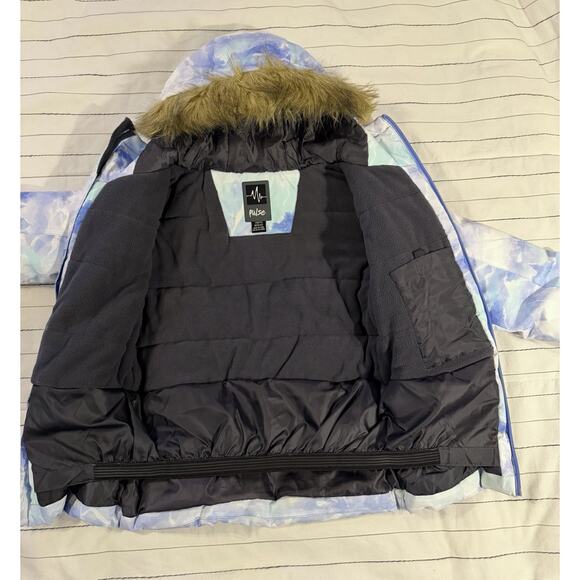Pulse | Kids Snowboard Jacket Ski Parka Coat Girls Fur Hood -Youth M 10-12 - Picture 6 of 8